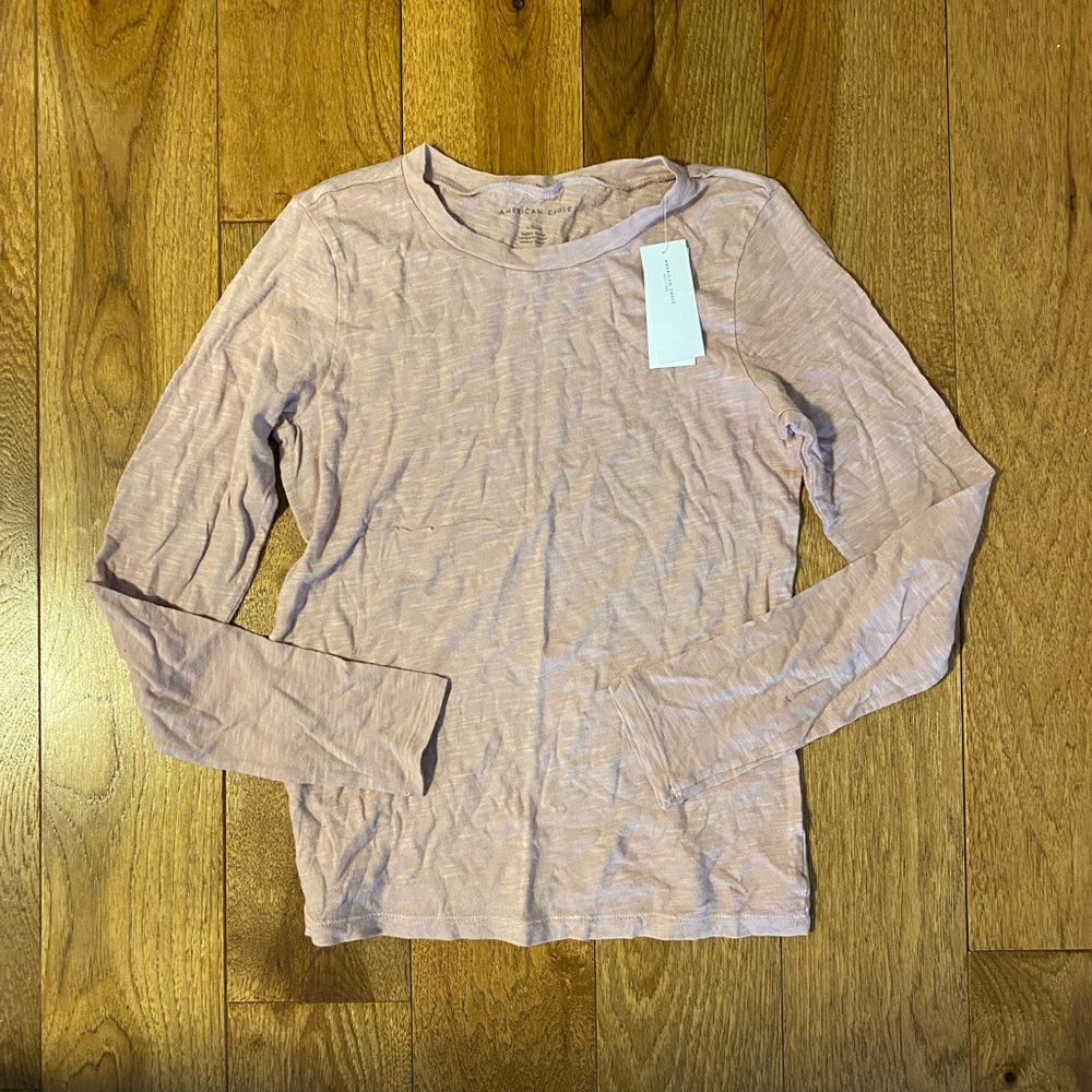 NWT American Eagle Pink Longsleeve T-shirt- Size Small